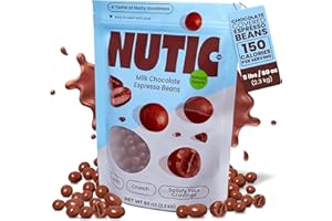 Nutic Gourmet Milk Chocolate Espresso Beans - 5Lb, Roasted Coffee Beans Covered in Milk Chocolate - Bulk Chocolate Espresso Candy - Ideal for Snacking and Gifting - (Pack of 1)