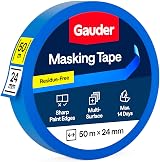 GAUDER Masking Tape 24 mm x 50 m Blue Painter's Tape for Precise Edges