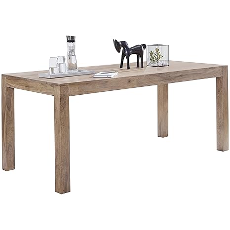 WOHNLING Esstisch Massivholz Akazie 120 x 60 x 76 cm Esszimmer-Tisch Design Küchentisch modern Landhaus-Stil Holztisch rechte