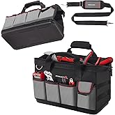 IRONLAND Hard & Sturdy Bottom Tool Bag Organizer 16.5 Inch for Men, Waterproof Heavy Duty Tool Bag with Soft Handle Large Zipper, Ideal for Mechanics Electrician Handyman Hvac, Great Gift for Dad