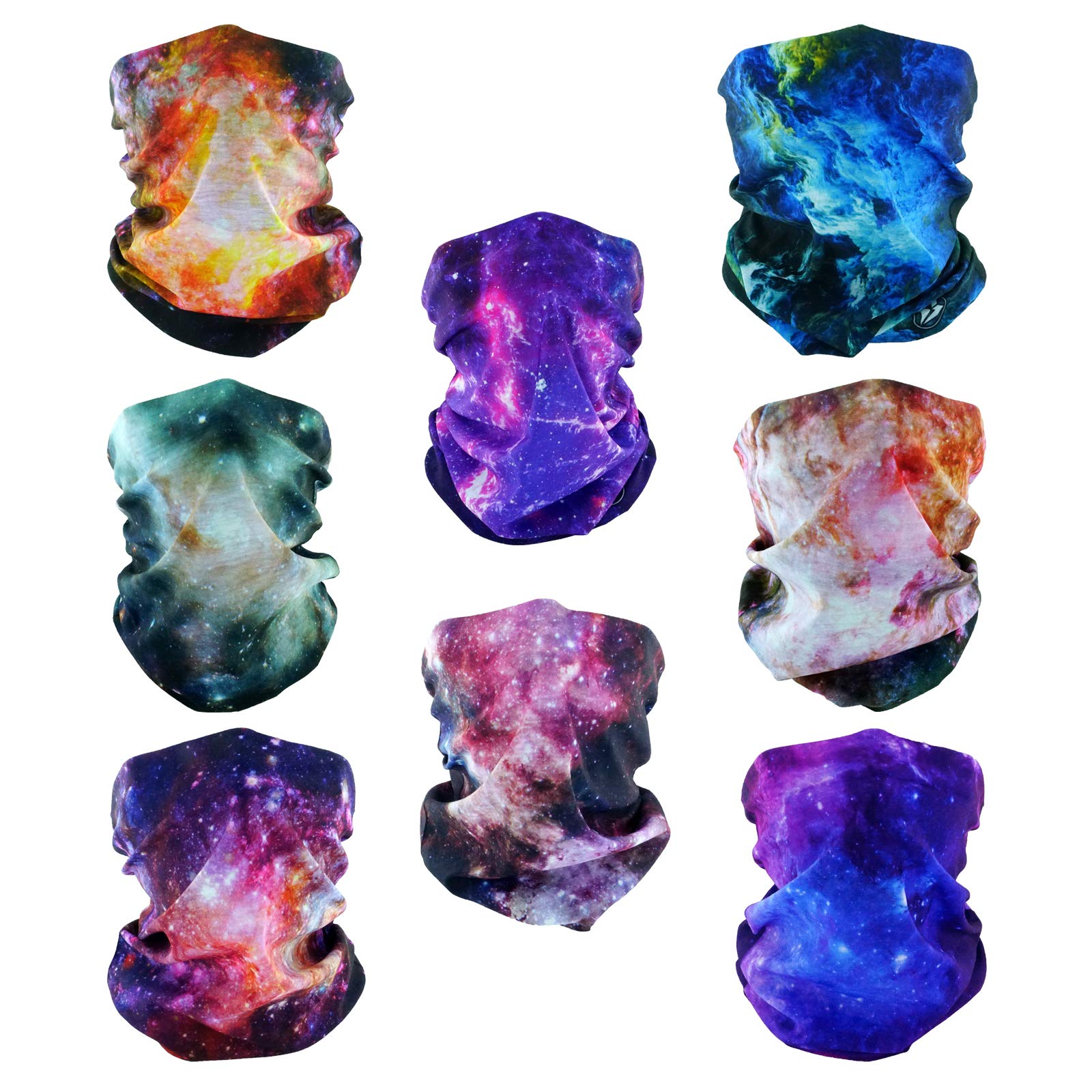 SMEHCF 8 Headband Bandana Balaclava Half Face Mask Shield Head Hair Scarf Neck Gaiter Hat Multipurpose For WoMen Men Breathable Reusable Washable Universe Nebula Purple Blure Orange