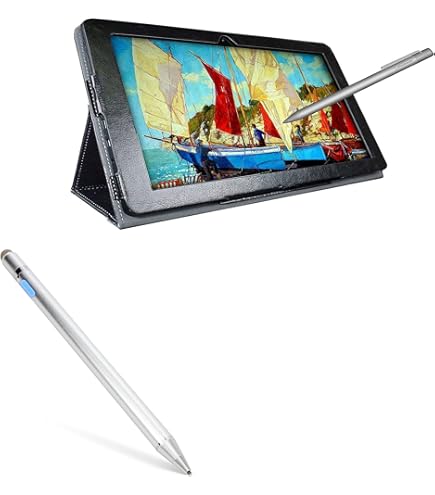 BoxWave Stylus Pen For Simbans PicassoTab XL - Dual Tip Capacitive Stylus Silver