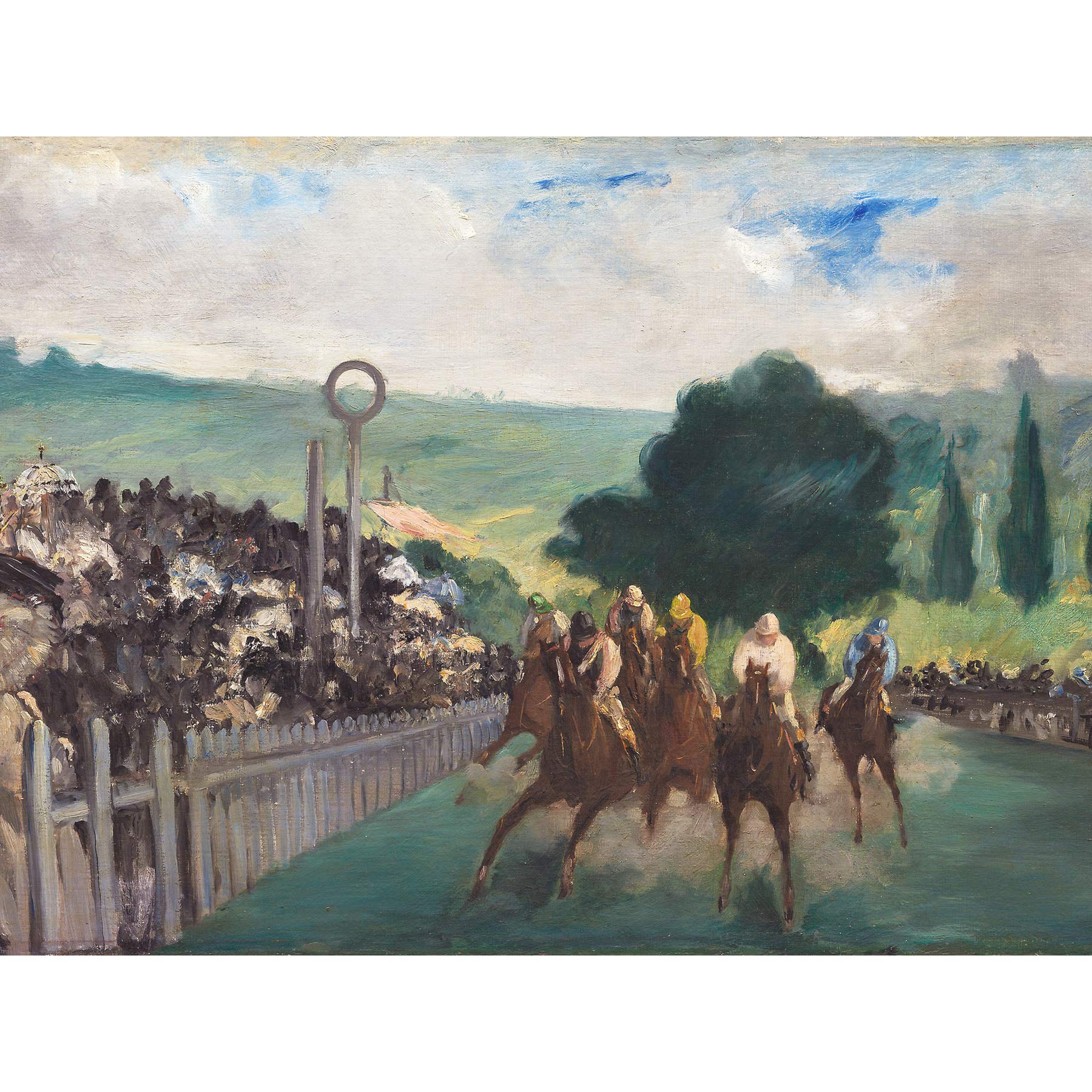 Manet The Horse Races At Longchamp Sport Painting Large Wall Art Print Canvas Premium Mural
