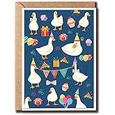 APVGifts Duck Birthday Card - Happy Birthday Card - Duck Lover Card - Cute Birthday Card - Gift For Kids Family Friend - Greeting Card - Duck Card