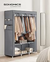 SONGMICS Clothes Wardrobe Portable Closet with Cover 130 x 45 x 167 cm 3 Rails view 2