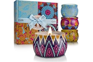 YINUO LIGHT Scented Candles Gifts Set for Women, 4 Pack Aromatherapy Candle for Home Scented, 120H Burning, Stocking Stuffers for Women, Natural Soy Wax Candles for Birthday Valentine Mother's Christmas Day