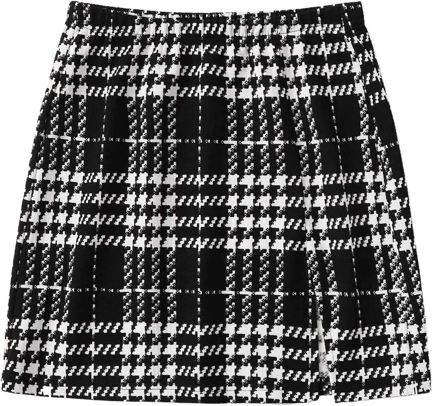 SheIn Women's Basic Stretch Plaid Mini Bodycon A-Line Pencil Skirt: Clothing