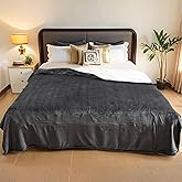 Electric Heated Blanket Queen Size 84"x90", Dual-Sided Soft Flannel & Sherpa, LCD Display 10 Heat Settings with 1-12H Timer & Overnight Safe, Dual Controllers, Bed & Couch, Machine Washable, Dark Grey