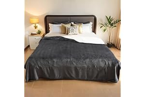 LaffyLo Electric Heated Blanket Full Size - 72"x84", Soft Flannel Heating Blanket, 10 Heating Levels, 1-12 H Auto Shut Off, Breathable Warm and Washable for Bed, Dark Grey