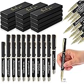 PerKoop 30 Set Thank You Pen Employee Appreciation Graduation Ballpoint Pen with Engraved Inspirational Quotes with Box for Nurse Appreciation Week Teacher Office Black Ink(Black,Mixed)