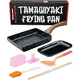 Oleex Tamagoyaki Pan Set – Japanese Omelette Pan with Kitchen Cooking Tools Like Musubi Mold, Spatula & Other Omelet Accessories – Multifunctional PFOA-Free Nonstick Square Frying Pan – 5x7 Inches