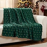 Tudomro 50x60'' Christmas Throw Blanket Christmas Tree 3D Embroidered Plush Fuzzy Faux Fur Dark Green Blanket Cozy Winter Holiday Decor Xmas Home Throw for Couch Sofa Bed