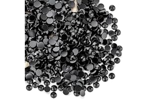 QPRETTY DU Black Rhinestones Bulk, 5000PCS Flat Back Round Jelly AB Rhinestones Non-Hotfix Crystal Gems Wholesale for Crafts Makeup Nails Face Tumblers Clothes Shoes Handmade Decoration 5mm