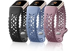 Maledan Floral Lace Band Compatible for Fitbit Charge 6 Bands and Fitbit Charge 5 Bands Women, Cute Soft Lilac Flower Pattern Hollow-out Sport Watch Strap for Fitbit Charge 5/ Charge 6 Fitness Tracker