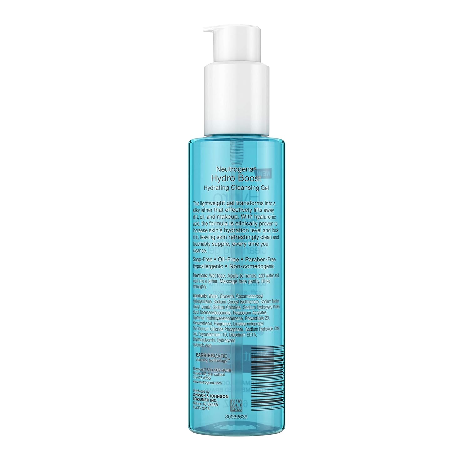 Neutrogena Hydro Boost Lightweight Hydrating Facial Cleansing Gel for Sensitive Skin, Gentle Face Wash & Makeup Remover with Hyaluronic Acid, Hypoallergenic & Non Comedogenic, 6 oz: Beauty