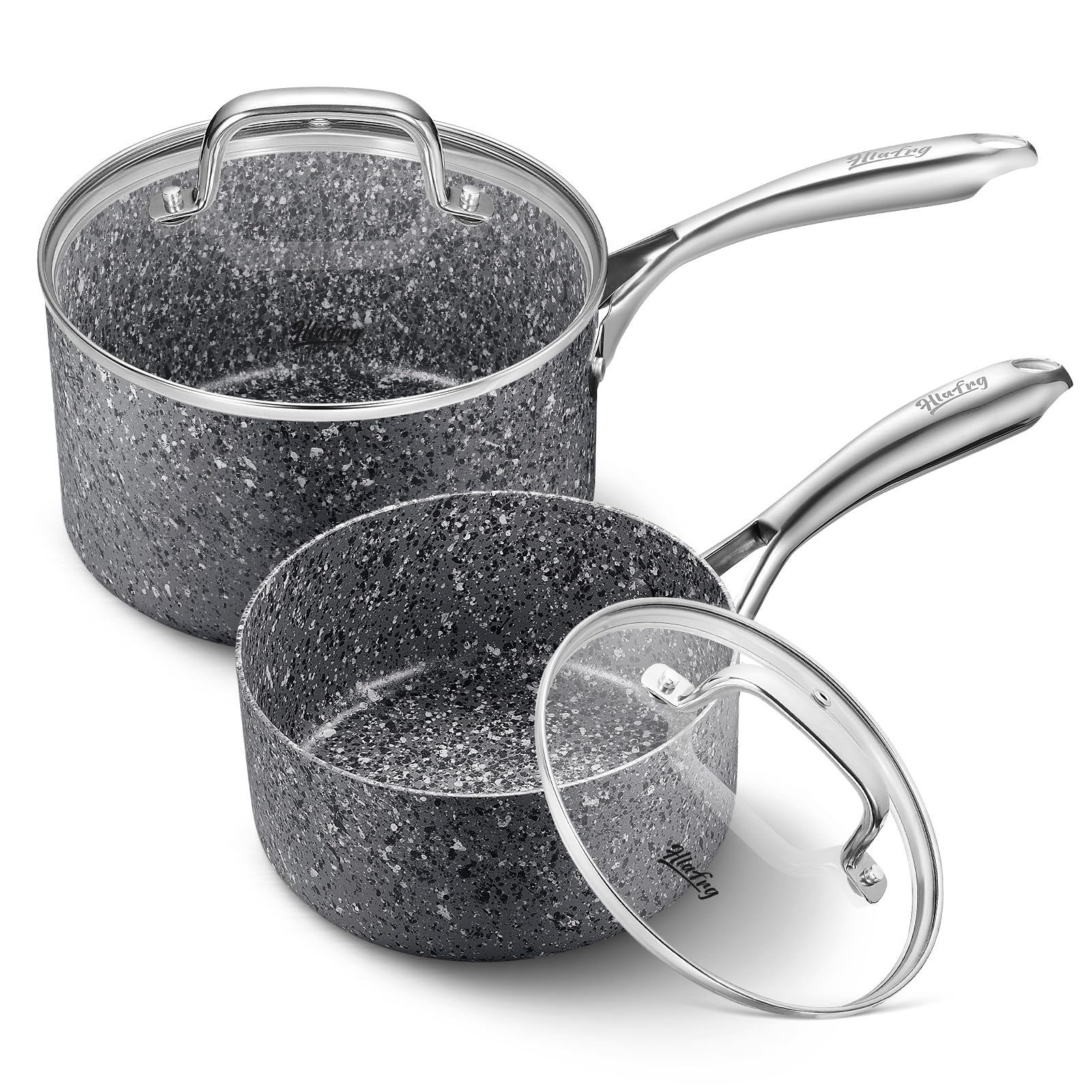 HLAFRG Saucepan Set with Lid, Nonstick 2Qt & 3Qt