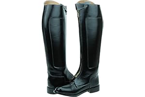 Hispar Mens Man Invader-1 Polo Players Boots Tall Knee High Leather Equestrian Black