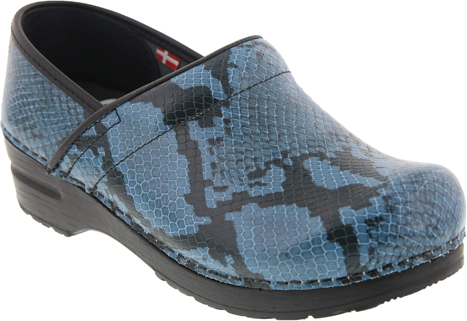 snake print clogs
