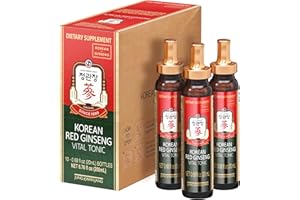 JUNG KWAN JANG Vital Tonic Korean Red Ginseng, Ginger, Fruit Blend Wellness Shots for Energy, Focus, Circulation and Immunity Supplement, 10 Count