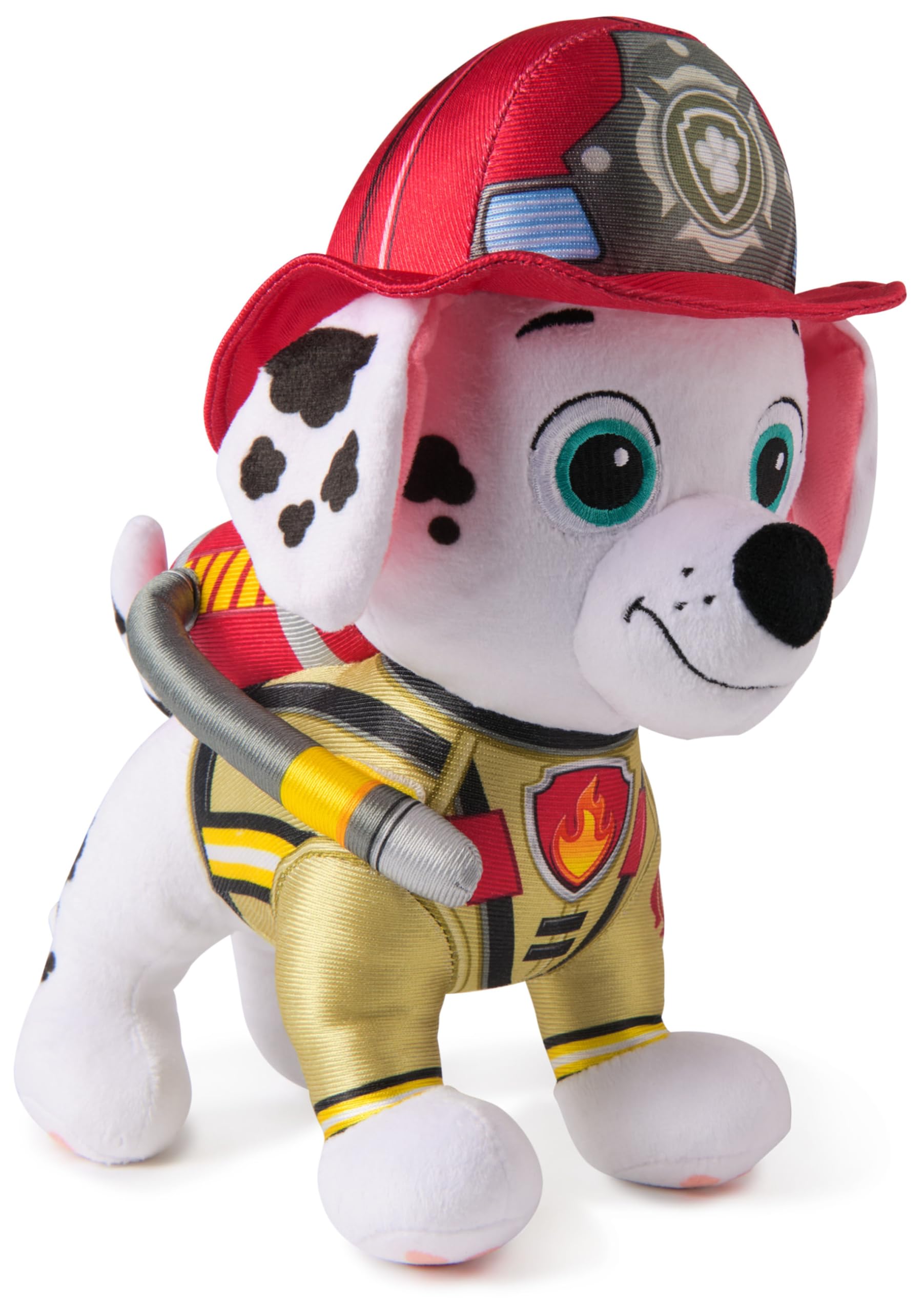 PAW PATROL Fire Rescue - Marshall Deluxe Plüschtier, 25 cm groß, in Feuerwehruniform und mit Löschrucksack, Spielzeug für Kinder ab 3 Jahren 6