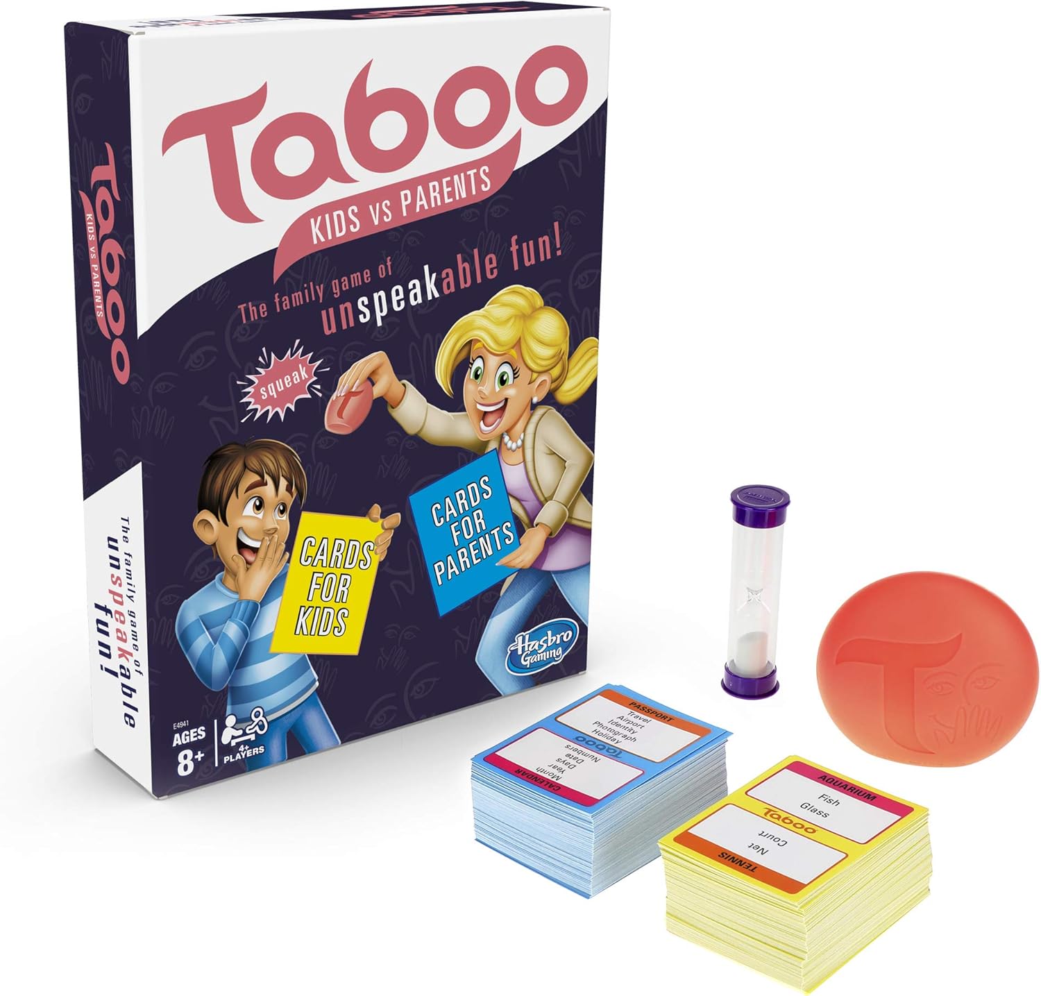 Hasbro Gaming TABOO Kids Vs. Padres Juego de Mesa Familiar a Partir de