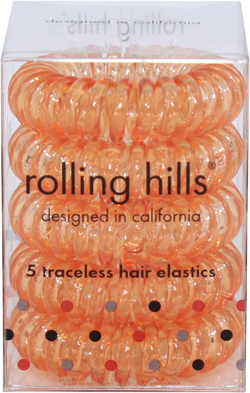 Rolling Hills 5 traceless hair elastics rose gold 24