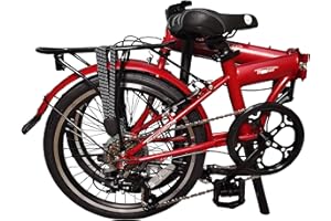 SOLOROCK 20" 7 Speed Steel Folding Bike - Hunter, with Fenders & Steel Rear Rack, Plastic Fenders with Stainless Steel Fender Stays