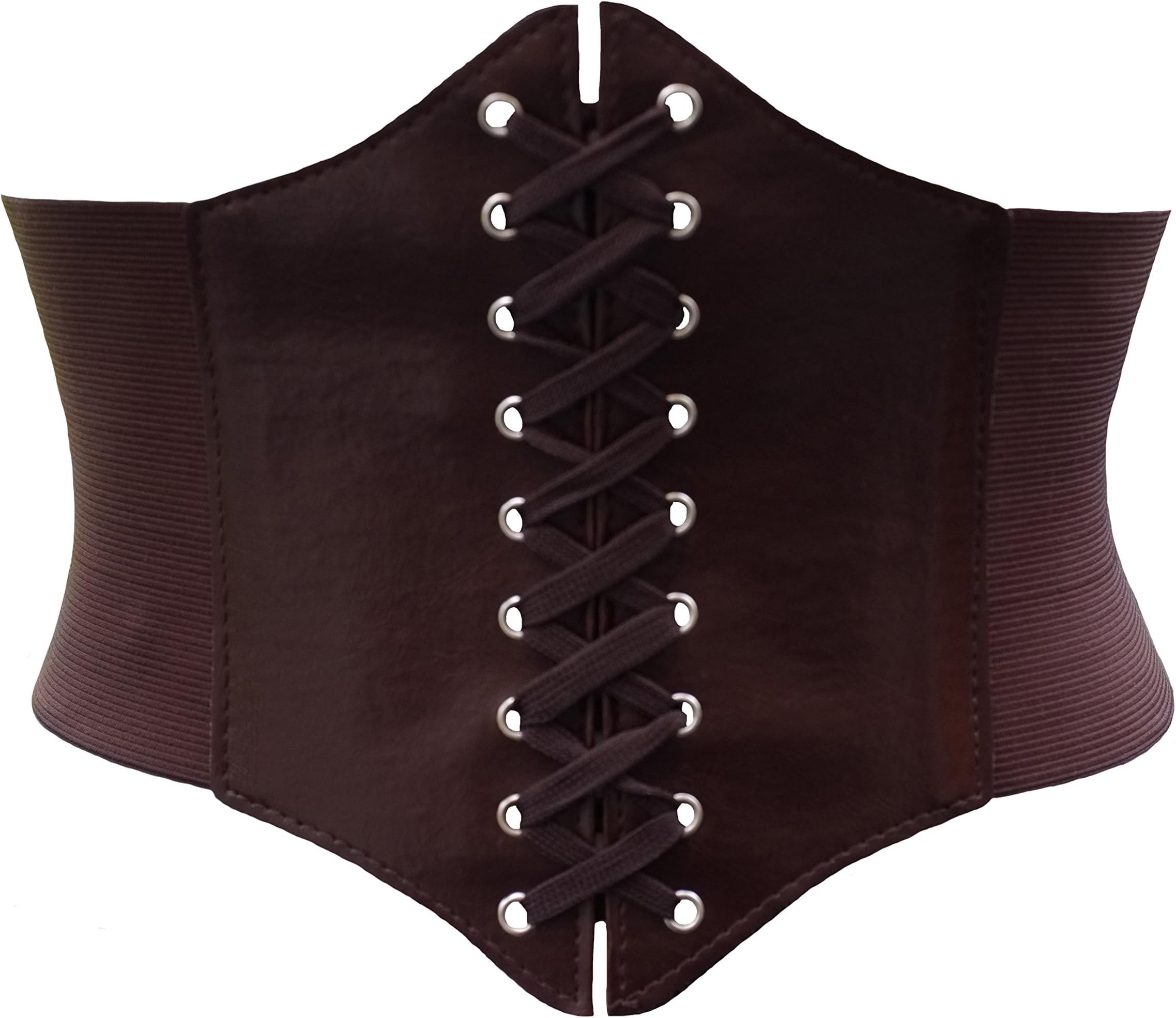 ELASTIC CINCHED WIDE CORSET BELT RED, BLACK & WHITE
