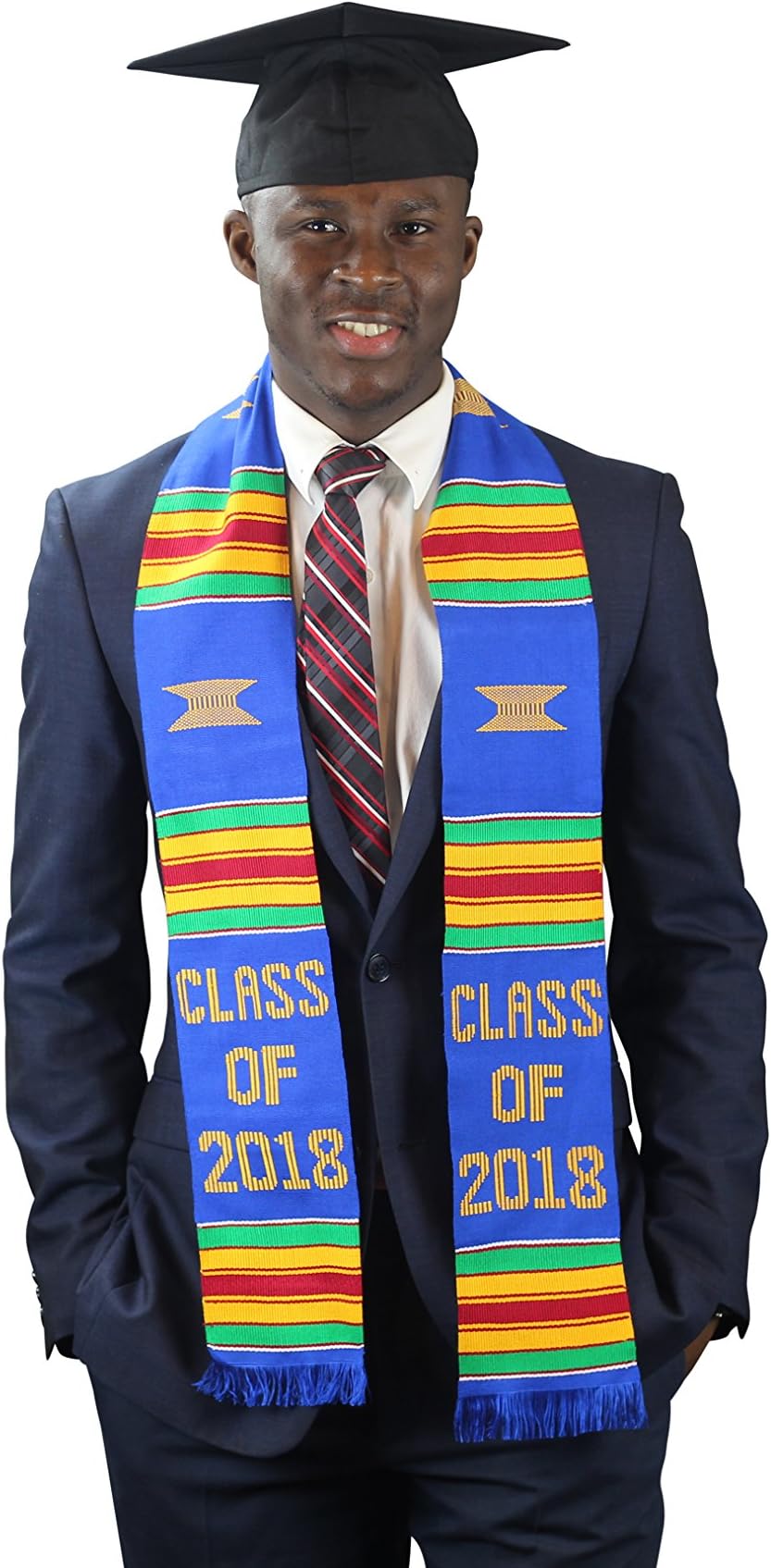 DashikiMe Class of 2018 Graduation Stole (Blue) ,Black ,One Size