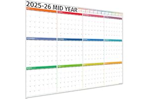 HAMBLI Academic Planner 2025-2026 – Dry Erase Academic Wall Calendar 2025-2026 - 12 Month Office, University, Teacher, School Year Calendar 2025-2026 – Boxes Edition