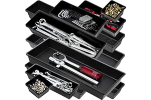 ONREVA Tool Box Organizer Tray Divider Set, Extra Large Toolbox Trays, Tool Box Organizers and Storage Kit, Rolling Tool Chest Drawer Bins, Hardware Screwdrivers Pliers Organization, 12pcs