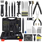 PRINZIO 61-Piece 3D Printer Tool Kit with Hard Case, Deburring Tool, Craft Knife, Hand Drill, Needle Files, Scrapers, Nozzle Cleaning Needles &amp; PTFE Tube Cutter for FDM/SLA Printers
