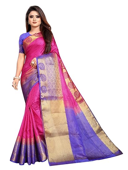 Women Tusser Silk Saree With Blouse