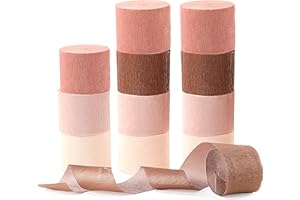 Fonder Mols Streamers Party Decorations,12 Rolls Rose Gold Dusty Pink Crepe Paper Streamers for Wedding Bachelorette Birthday Party Baby Bridal Shower, Muted Pink Party Decor