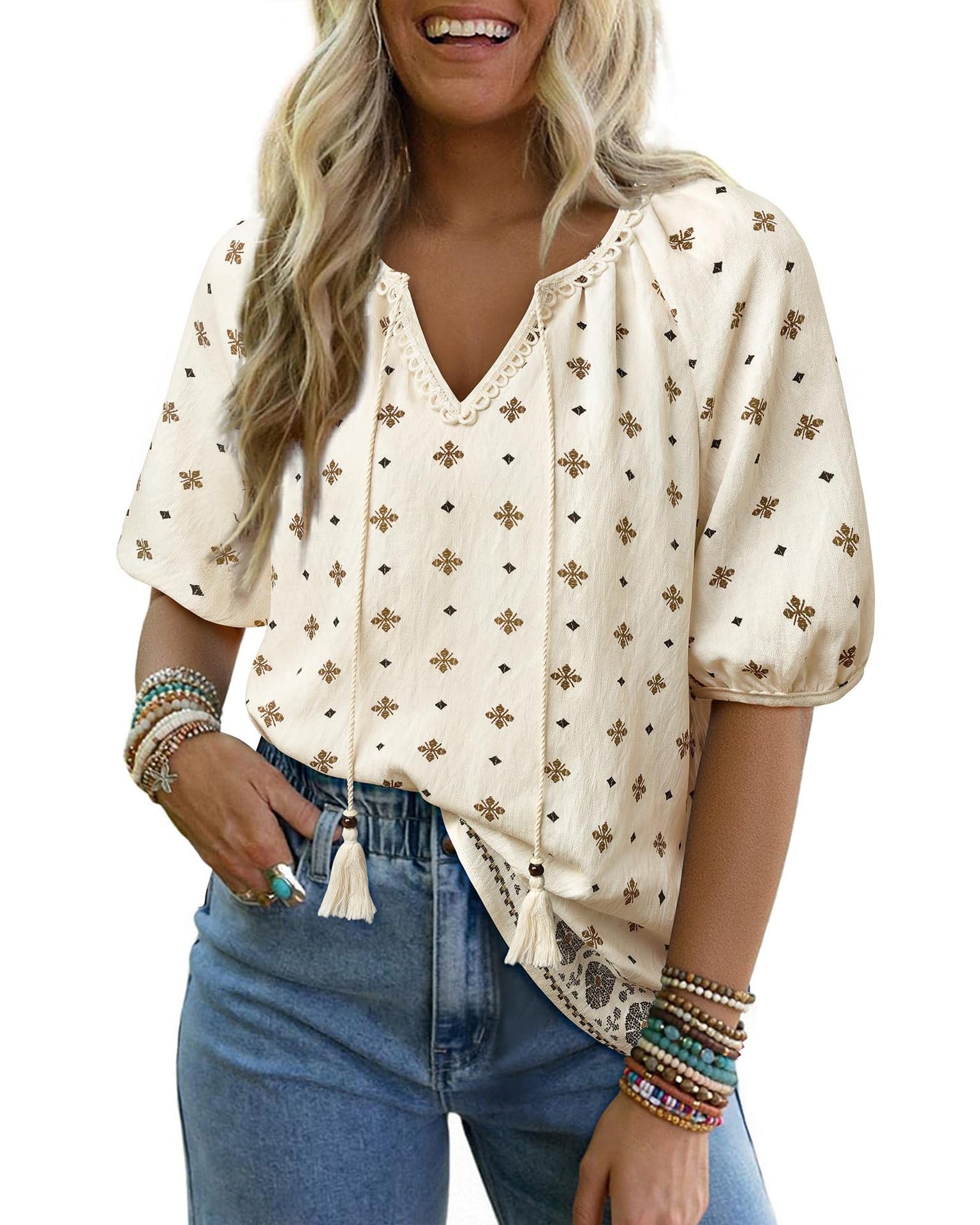 Chvity Bohemian Tops for Women,Beach Vacation