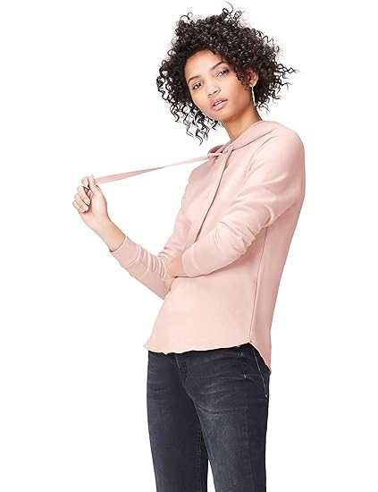 find. Damen Kapuzenpullover mit einfachem Saum