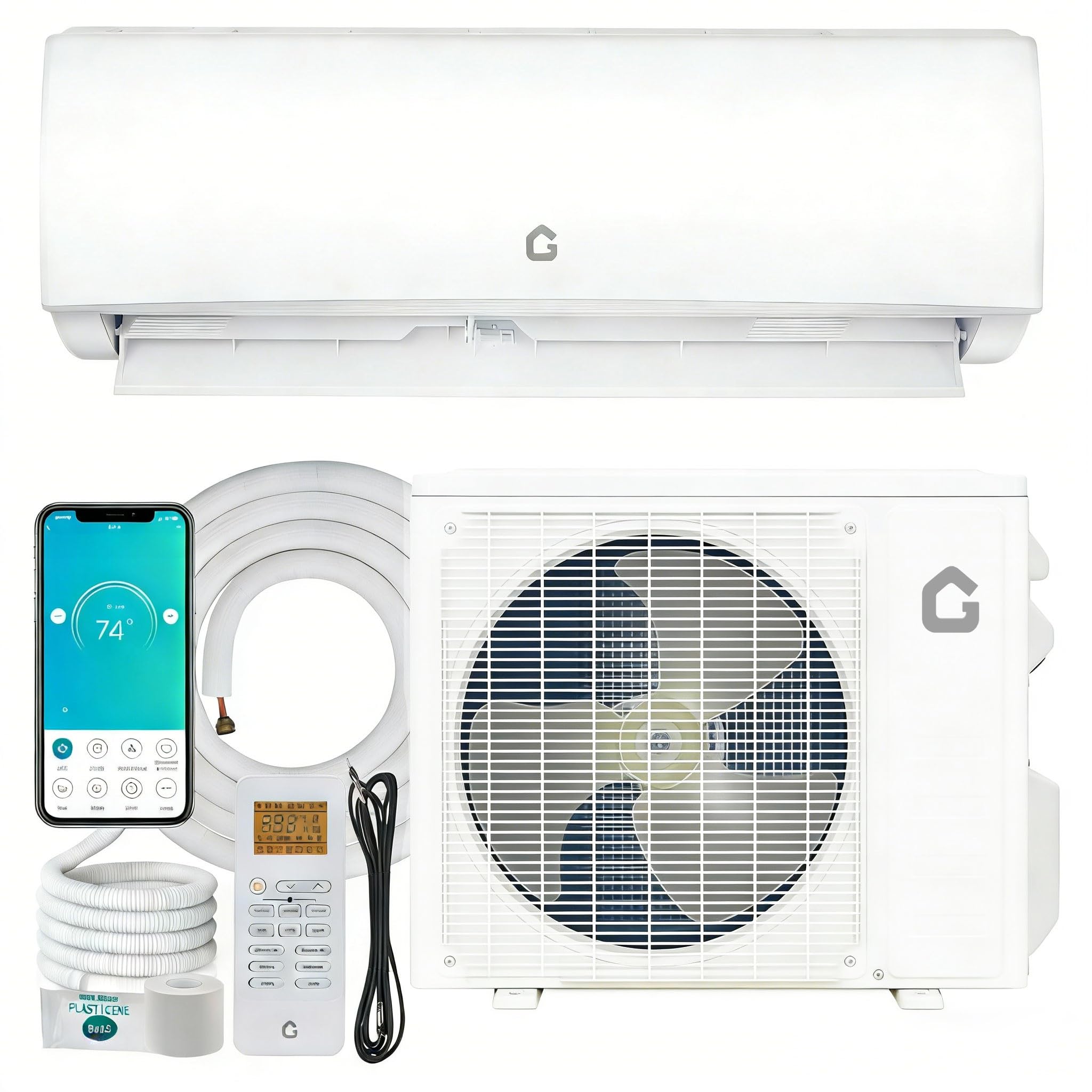 Photo 1 of ***Partial Set, Mo air handler ****
Garvee 11500 BTU Mini Split AC/Heating System, 115V WIFI Enabled Energy Efficient Mini Split Unit,Wall-Mounted Split Air Conditioner,Cools Up to 750 Sq.Ft, Heat Pump & Installation Kits