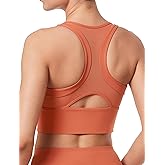 Yvette Low Impact Yoga Sports Bra Mesh Design V Neck Racerback Padding Wide Band for Support Tank Top