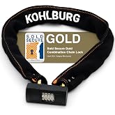KOHLBURG Heavy Duty Combination Bike Lock [Sold Secure Gold] 43" Long | Maximum Security &ndash; Anti Theft Bike Chain Lock with Code &amp; 8mm Hardened Steel &ndash; Combo Lock for Bicycle Ebike &amp; Motorcycle