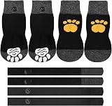 Zngou 2 Pairs Anti-Slip Dog Socks with Adjustable Strap Small/Medium Breathing view 2