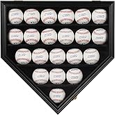 DisplayGifts Baseball Display Case Baseball Holders for Balls Display with 21 Slots Wall Display Box 98% Clear Antifade UV Protection with Gold Locks for Homerun and Collector Autograph Balls