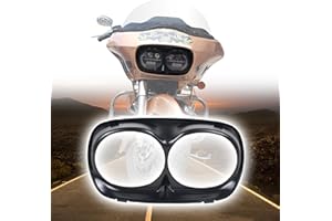KAKABAS Headlight Bezel Trim Outer Fairing Cowl for Road Glide,Head light Headlamp Bezel Scowl Outer Fairing Extension Compatible with Harley Davidson Road Glide 1998-2013