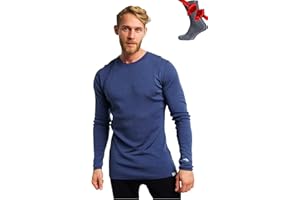 Merino.tech Merino Wool Base Layer - Mens 100% Merino Wool Long Sleeve Thermal Shirts Lite, Midweight, Heavyweight + Socks