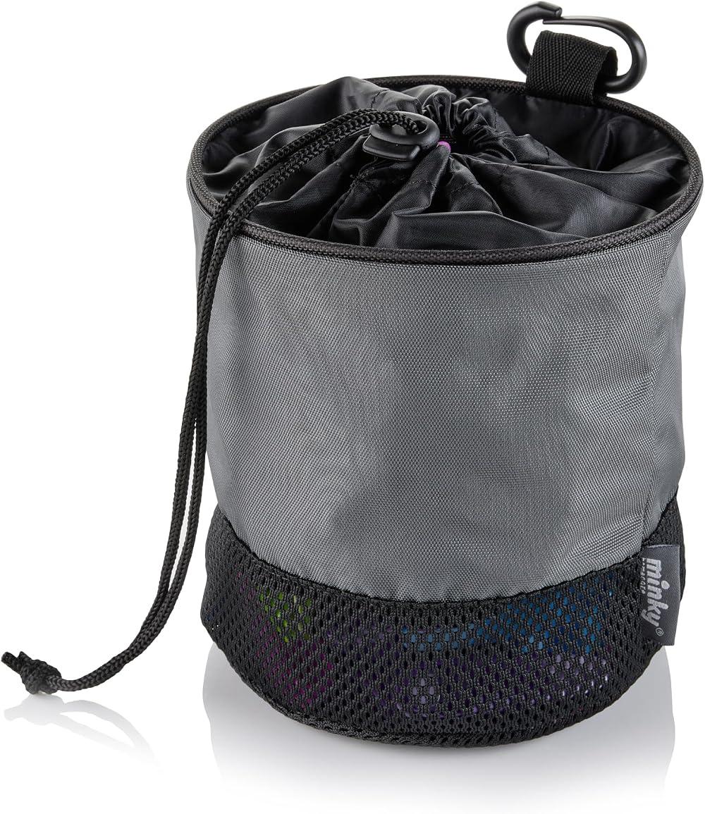 Minky Peg Bag Premium Drawstring Holds 160 Pegs Breathable Mesh Base Grey