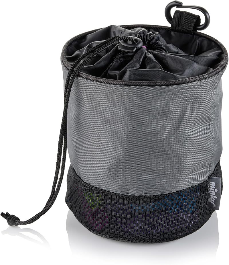 Minky Peg Bag Premium Drawstring Holds 160 Pegs Breathable Mesh Base Grey