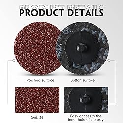 Newwiee 150 Pieces 2 Inch Sanding Discs 36 Grit