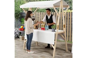 Foldable Farmers Market Stand，Portable Dessert Vendor cart with Awning, Mobile charcuterie and bar carts, Suitable for Market