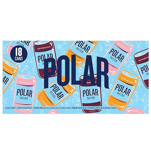 POLAR SELTZER WATER CROWD PLEASER VARIETY PACK, 12 FL OZ CANS, 18 PACK