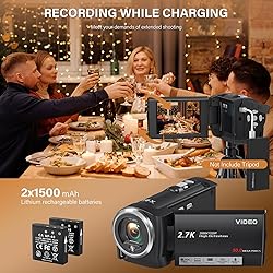 LOENTIR Video Camera Camcorder, QHD 2.7K Camcorder