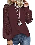 MIHOLL Women's Long Sleeve Tops Lace Casual Loose
